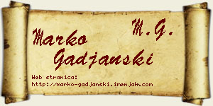 Marko Gađanski vizit kartica